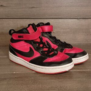 Nike Court Borough Mid 2 Youth Basketball Shoes Size 2Y CD7783-602 Red Black